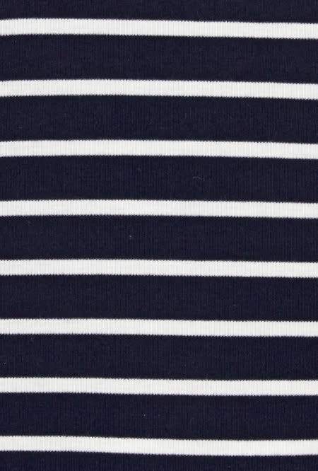 Navy Rib with White Stripes